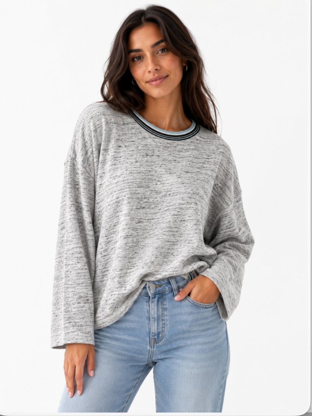 Splendid Taffy Stripe Active Loungewear Sweatshirt Oversized XS / EUC